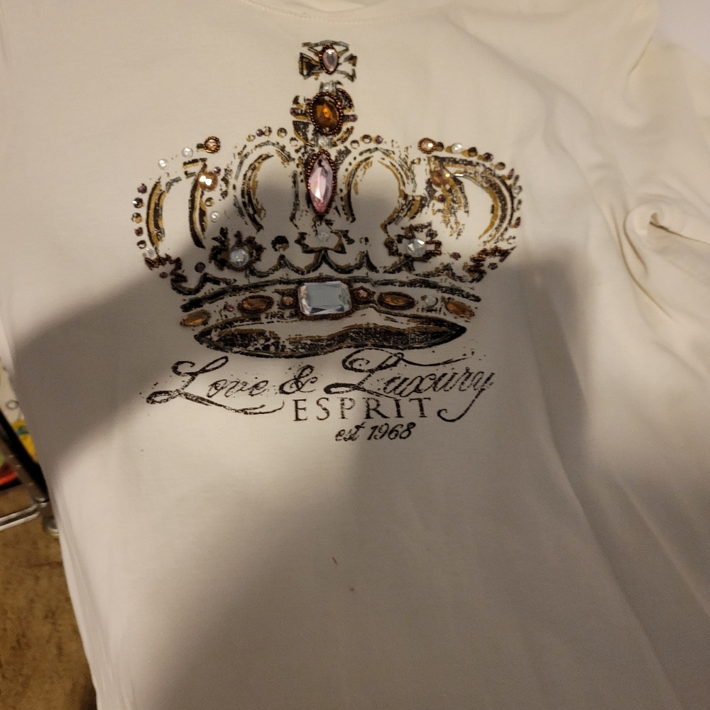 Espirit long sleeve crown jeweled top gorgeous